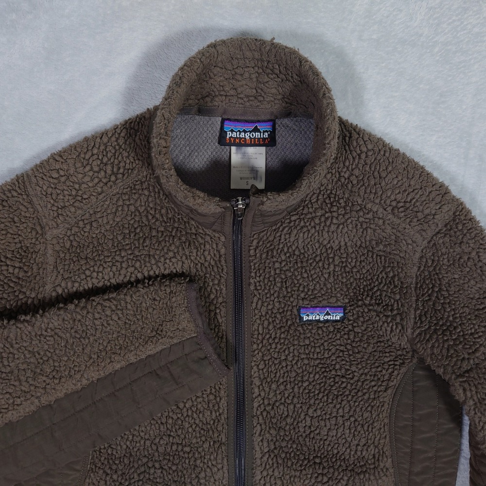 VTG Patagonia Synchilla Deep Pile Fleece Sherpa Jacket Womens S Full Zip 23071